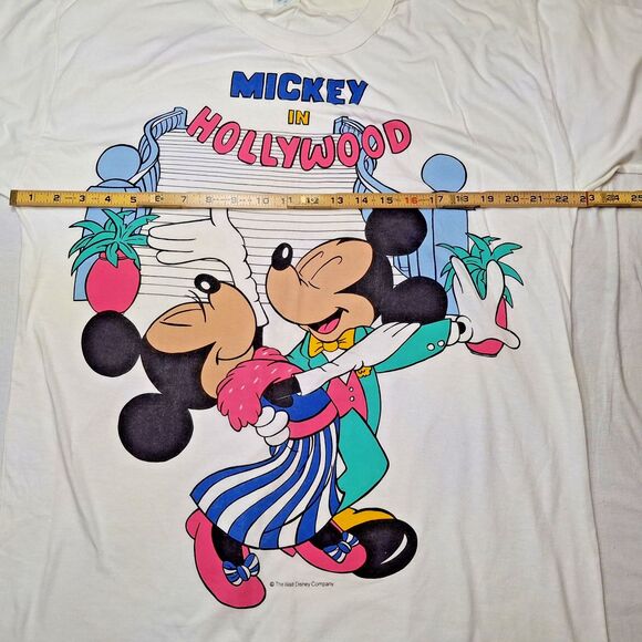 VTG With Tags Mickey In Hollywood One Size Disney T Shirt Minnie Mouse - Picture 8 of 10